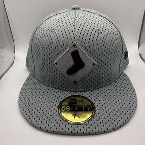 New Era 59FIFTY Chicago White Sox Solid Gray‎ Diamond Mesh Fitted Hat Size 7 1/4